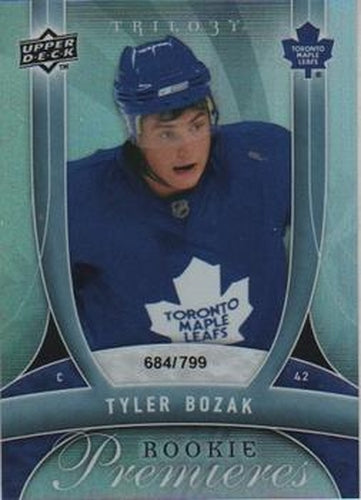 #122 Tyler Bozak - Toronto Maple Leafs - 2009-10 Upper Deck Trilogy Hockey