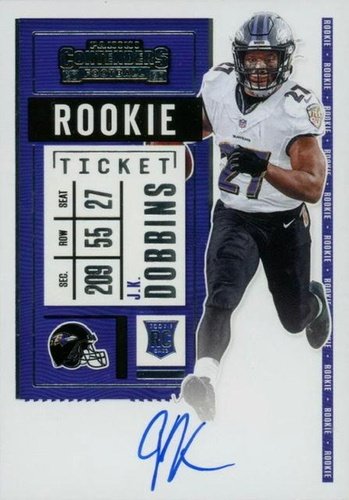 #123b J.K. Dobbins - Baltimore Ravens - 2020 Panini Contenders Football
