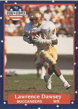 #124 Lawrence Dawsey - Tampa Bay Buccaneers - 1991 Fleer Stars 'n Stripes Football