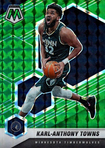 #124 Karl-Anthony Towns - Minnesota Timberwolves - 2020-21 Panini Mosaic - Mosaic Green Basketball