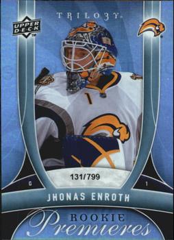#124 Jhonas Enroth - Buffalo Sabres - 2009-10 Upper Deck Trilogy Hockey