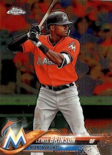 #124 Lewis Brinson - Miami Marlins - 2018 Topps Chrome Baseball