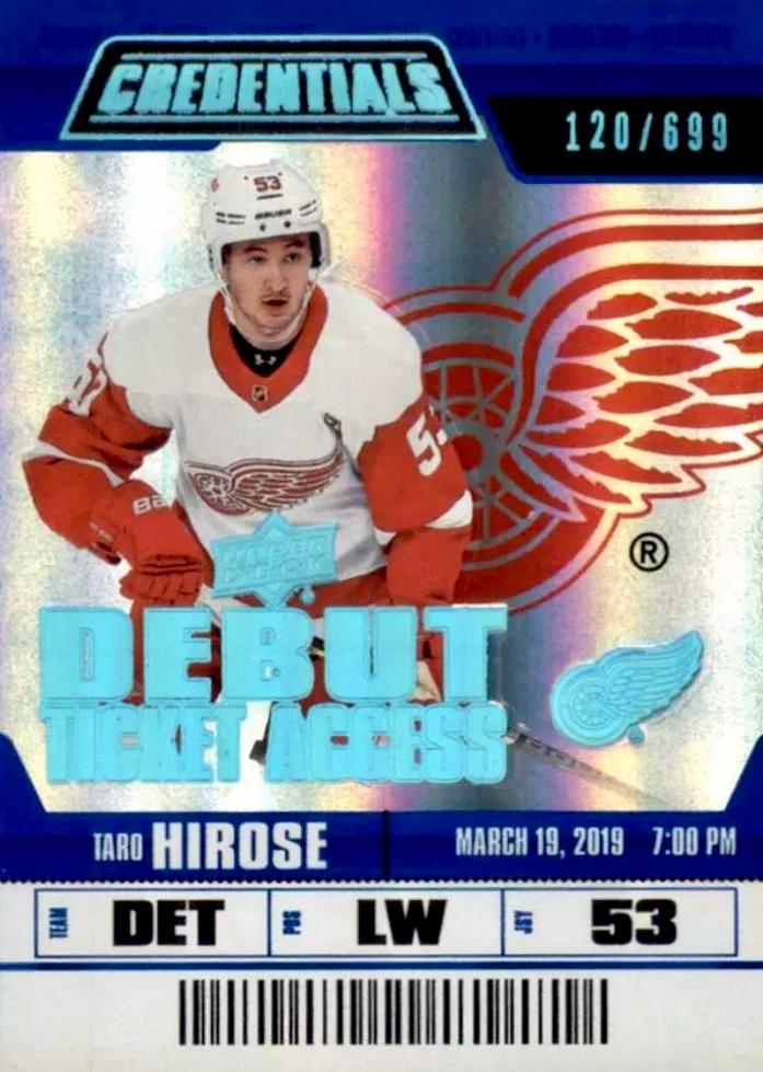 #125 Taro Hirose - Detroit Red Wings - 2019-20 Upper Deck Credentials Hockey