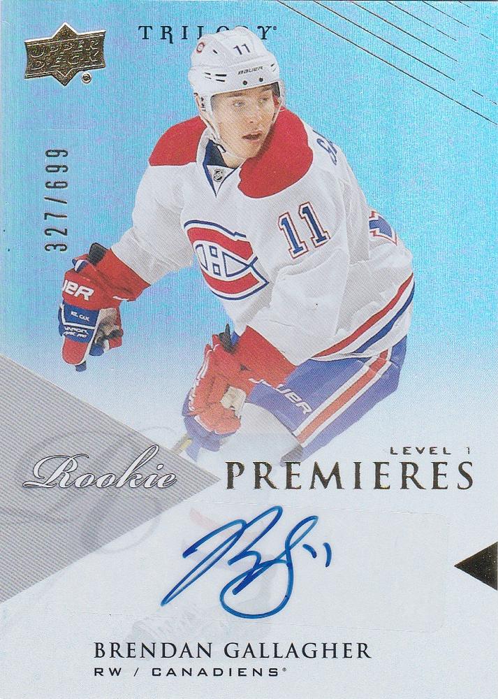 #126 Brendan Gallagher - Montreal Canadiens - 2013-14 Upper Deck Trilogy Hockey