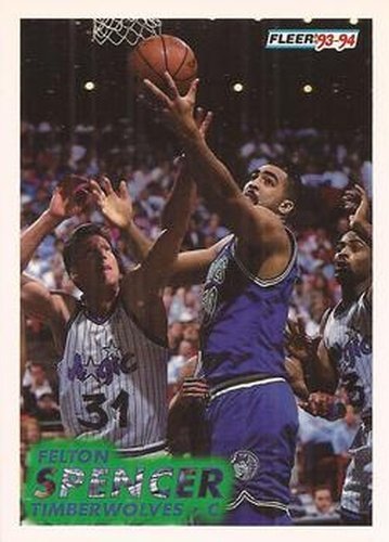 #126 Felton Spencer - Minnesota Timberwolves - 1993-94 Fleer Basketball