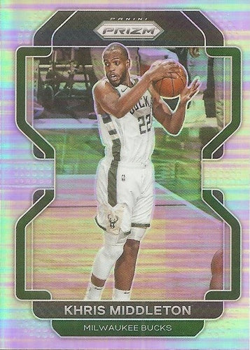 #128 Khris Middleton - Milwaukee Bucks - 2021-22 Panini Prizm - Silver Basketball