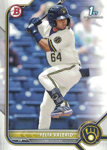 #BP-128 Felix Valerio - Milwaukee Brewers - 2022 Bowman - Prospects Baseball