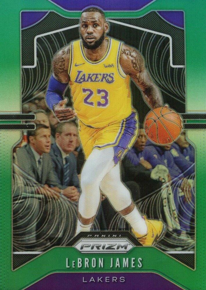 #129 LeBron James - Los Angeles Lakers - 2019-20 Panini Prizm - Prizms Green Basketball