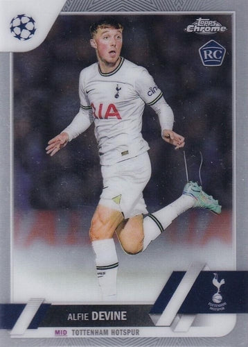 #129 Alfie Devine - Tottenham Hotspur - 2022-23 Topps Chrome UEFA Club Competitions Soccer