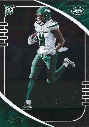 #129 Denzel Mims - New York Jets - 2020 Panini Absolute - Green Football
