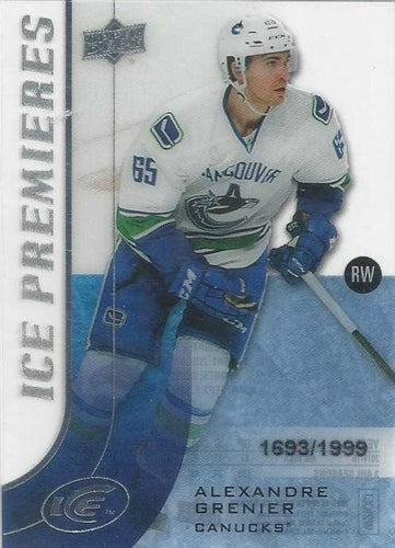 #129 - Alexandre Grenier - Vancouver Canucks - 2015-16 Upper Deck Ice Hockey