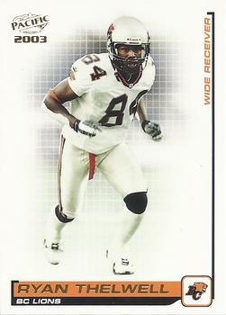 #12 Ryan Thelwell - British Columbia Lions - 2003 Pacific CFL Football
