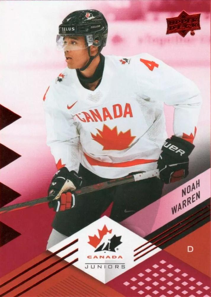 #12 Noah Warren - Canada - 2024 Upper Deck Team Canada Juniors - Red Foil Hockey