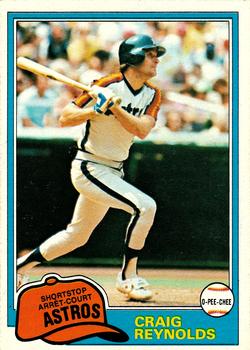 #12 Craig Reynolds - Houston Astros - 1981 O-Pee-Chee - Gray Back Baseball