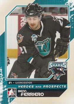 #130 Benn Ferriero - Worcester Sharks - 2010-11 In The Game Heroes and Prospects Hockey