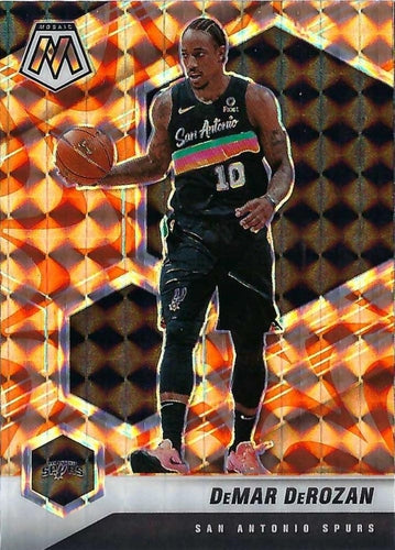 #133 DeMar DeRozan - San Antonio Spurs - 2020-21 Panini Mosaic - Mosaic Reactive Orange Basketball