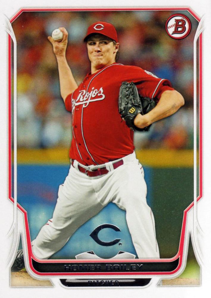 #133 Homer Bailey - Cincinnati Reds - 2014 Bowman Baseball