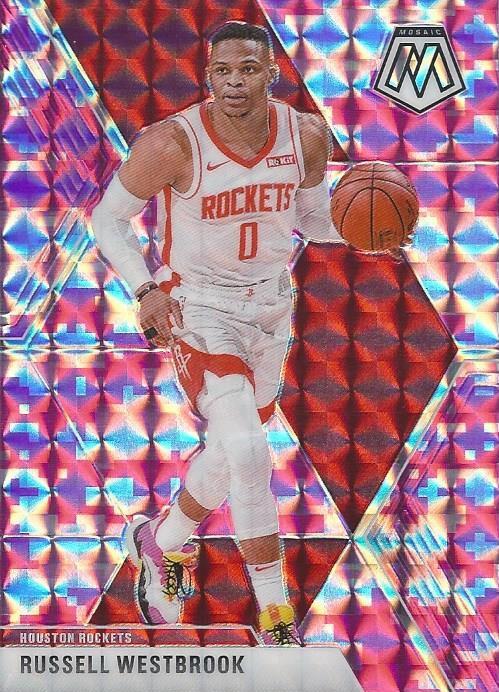 #134 Russell Westbrook - Houston Rockets - 2019-20 Panini Mosaic - Camo Pink Basketball