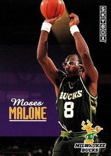#137 Moses Malone - Milwaukee Bucks - 1992-93 SkyBox Basketball