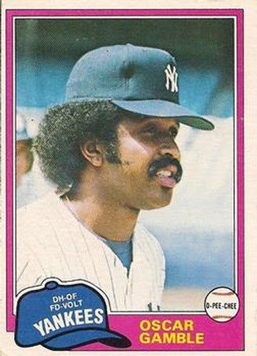 #139 Oscar Gamble - New York Yankees - 1981 O-Pee-Chee - Gray Back Baseball