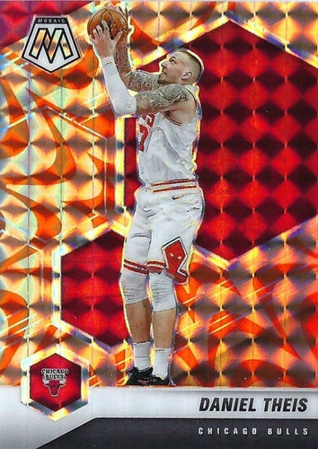 #139 Daniel Theis - Chicago Bulls - 2020-21 Panini Mosaic - Mosaic Reactive Orange Basketball