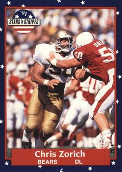 #139 Chris Zorich - Chicago Bears - 1991 Fleer Stars 'n Stripes Football