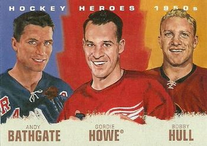 #HH13 Andy Bathgate / Gordie Howe / Bobby Hull - New York Rangers / Detroit Red Wings / Chicago Blackhawks - 2011-15 Upper Deck - Hockey Heroes