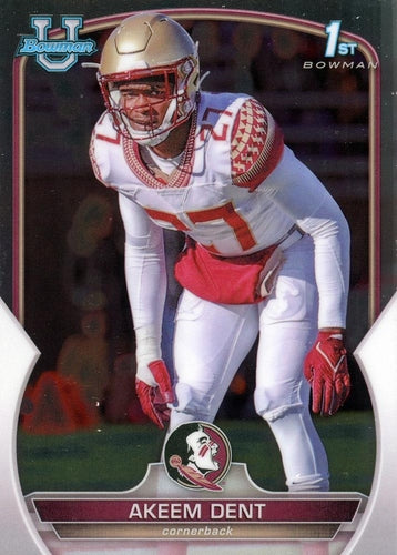 #13 Akeem Dent - Florida State Seminoles - 2022 Bowman Chrome University Football