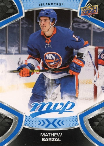#13 Mathew Barzal - New York Islanders - 2021-22 Upper Deck MVP - Blue Hockey