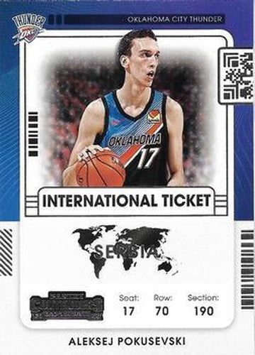 #13 Aleksej Pokusevski - Oklahoma City Thunder - 2021-22 Panini Contenders - International Ticket Basketball