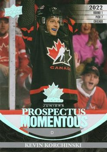 #PM-13 Kevin Korchinski - Canada - 2023 Upper Deck Team Canada Juniors - Prospectus Momentous Hockey