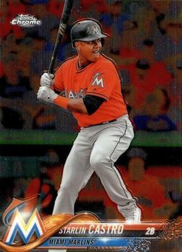 #141 Starlin Castro - Miami Marlins - 2018 Topps Chrome Baseball