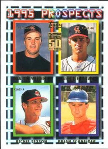 #T142 Mark Sweeney / George Arias / Richie Sexson / Brian Schneider - California Angels / Cleveland Indians / Montreal Expos - 2001 Topps Traded & Rookies Baseball
