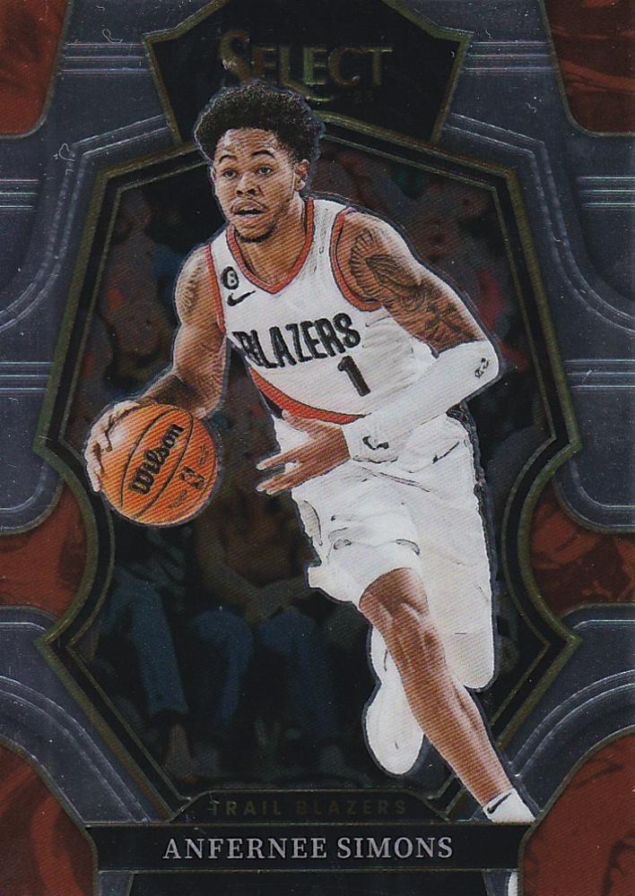 #142 Anfernee Simons - Portland Trail Blazers - 2022-23 Panini Select Basketball