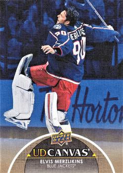 #C143 Elvis Merzlikins - Columbus Blue Jackets - 2021-22 Upper Deck - UD Canvas Hockey