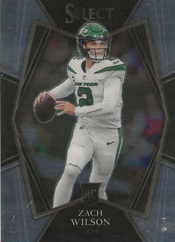 #144 Zach Wilson - New York Jets - 2021 Panini Select - Black and Gold Prizm Die Cut Football