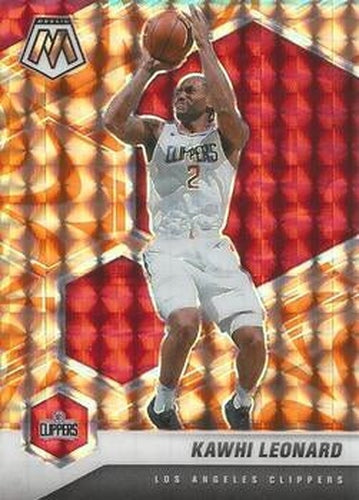 #144 Kawhi Leonard - Los Angeles Clippers - 2020-21 Panini Mosaic - Mosaic Reactive Orange Basketball
