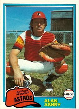#146 Alan Ashby - Houston Astros - 1981 O-Pee-Chee - Gray Back Baseball