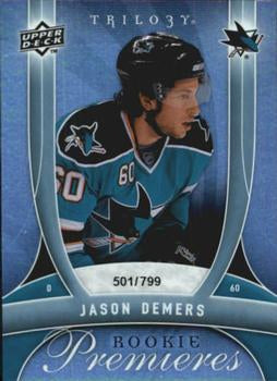 #148 Jason Demers - San Jose Sharks - 2009-10 Upper Deck Trilogy Hockey