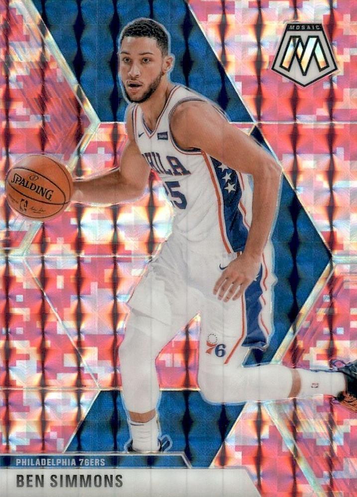 #149 Ben Simmons - Philadelphia 76ers - 2019-20 Panini Mosaic - Camo Pink Basketball