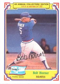 #14 Bob Horner - Atlanta Braves - 1984 Topps Drake's Big Hitters Baseball