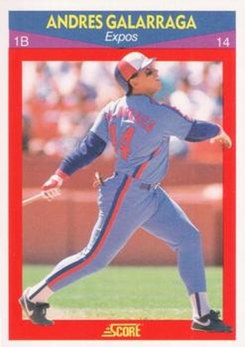 #14 Andres Galarraga - Montreal Expos - 1990 Score 100 Superstars Baseball