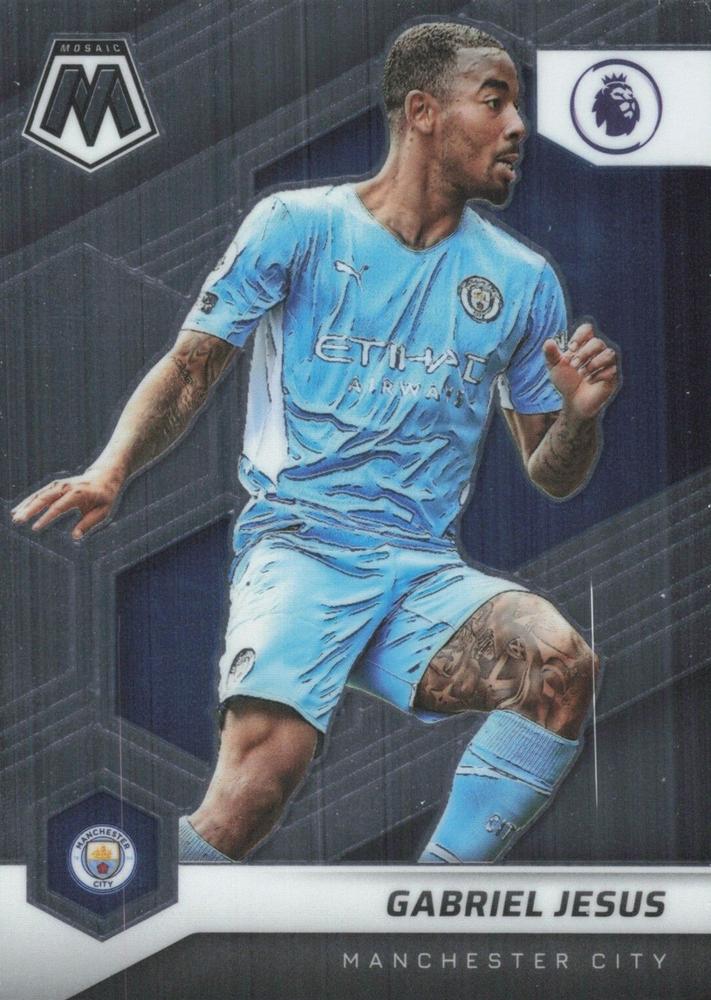 #14 Gabriel Jesus - Manchester City - 2021-22 Panini Mosaic Premier League Soccer