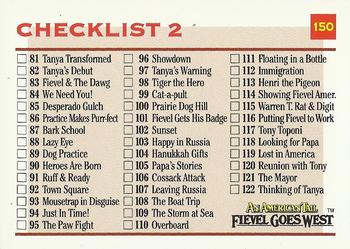 #150 Checklist 2: 81-150 and Inserts - 1991 Impel An American Tail: Fievel Goes West