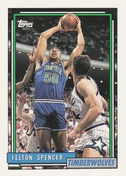 #152 Felton Spencer - Minnesota Timberwolves - 1992-93 Topps Basketball