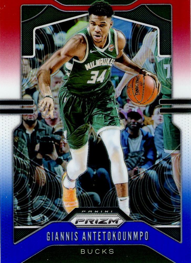 #152 Giannis Antetokounmpo - Milwaukee Bucks - 2019-20 Panini Prizm - Prizms Red White and Blue Basketball