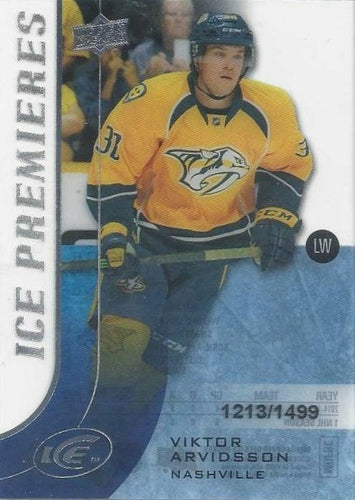#153 - Viktor Arvidsson - Nashville Predators - 2015-16 Upper Deck Ice Hockey