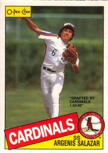 #154 Argenis Salazar - St. Louis Cardinals - 1985 O-Pee-Chee Baseball