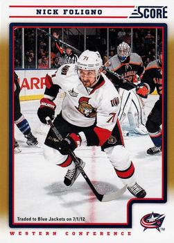 #154 Nick Foligno - Columbus Blue Jackets - 2012-13 Score - Gold Rush Hockey