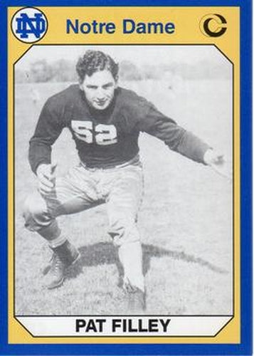 #155 Pat Filley - Notre Dame Fighting Irish - 1990 Collegiate Collection Notre Dame Football